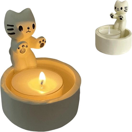 Porta Fiamma con Design Carino, Ideale per gli Amanti dei Gatti e la Decorazione di Casa o Ufficio