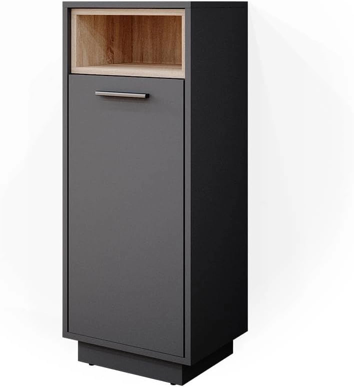 Mobiletto bagno Beatrice, Antracite, 38 x 93 cm, per la conservazione in bagno abbinabile alla serie Beatrice