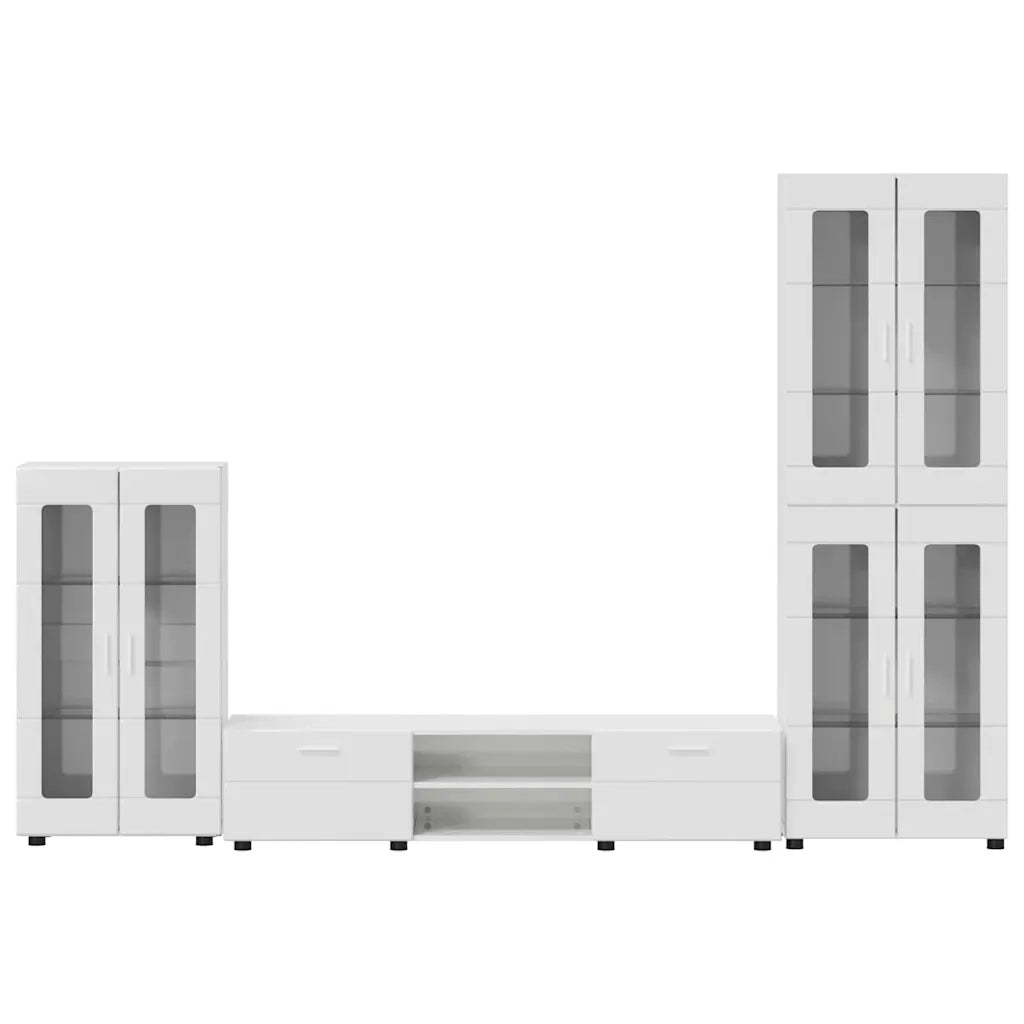 Set mobile TV FLORIN 3 pcs Bianco Lucido Legno multistrato 3397958