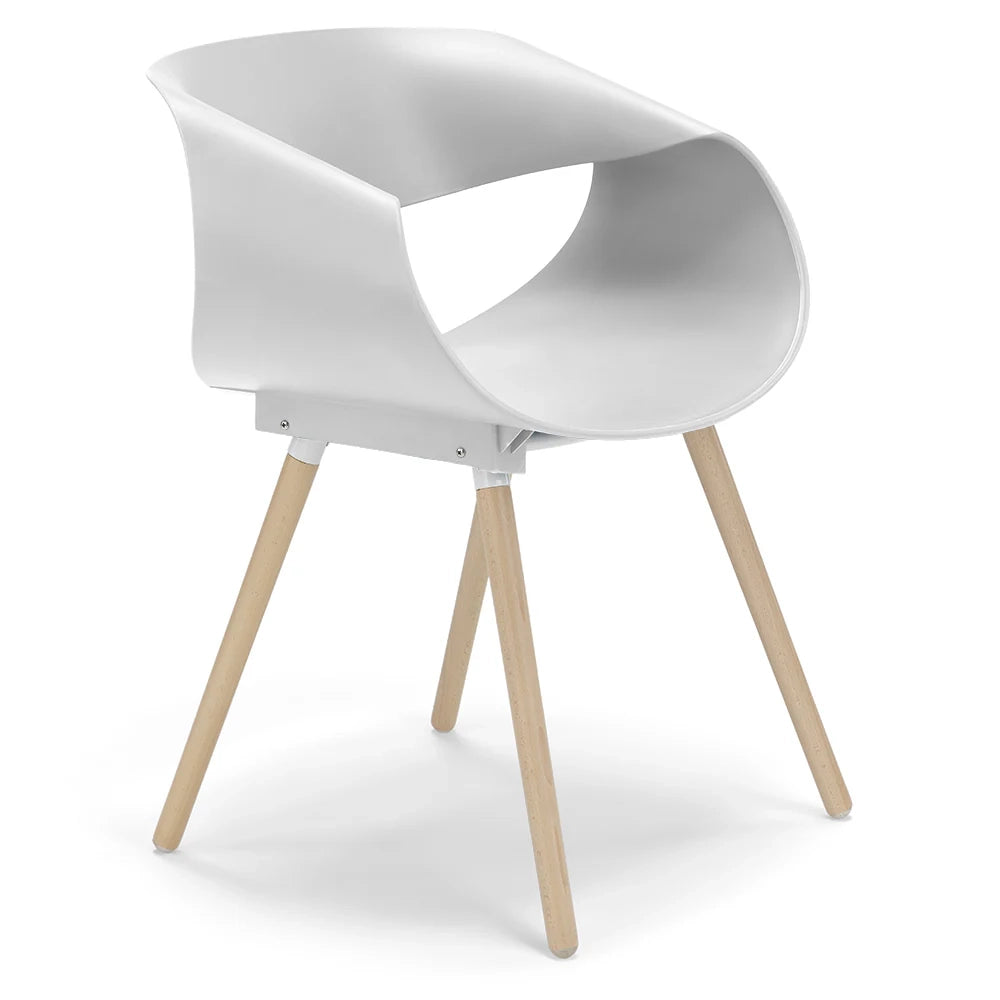 Sedia in polipropilene DILETTA con gambe in faggio, resistente ai raggi UV, design moderno, ideale per sala da pranzo, cucina, sala d’attesa, bar, ristoranti, colore Petrolio