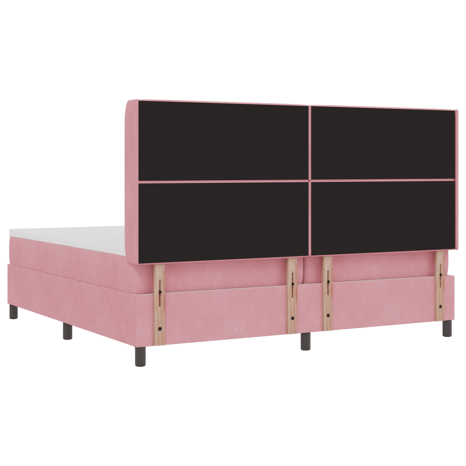 Letto Box Spring con Materasso e LED Rosa 200x200 cm Velluto