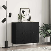Credenza-Buffet-Armadio da cucina Rovere Nero 90 x 32,5 x 80 cm Legno multistrato
