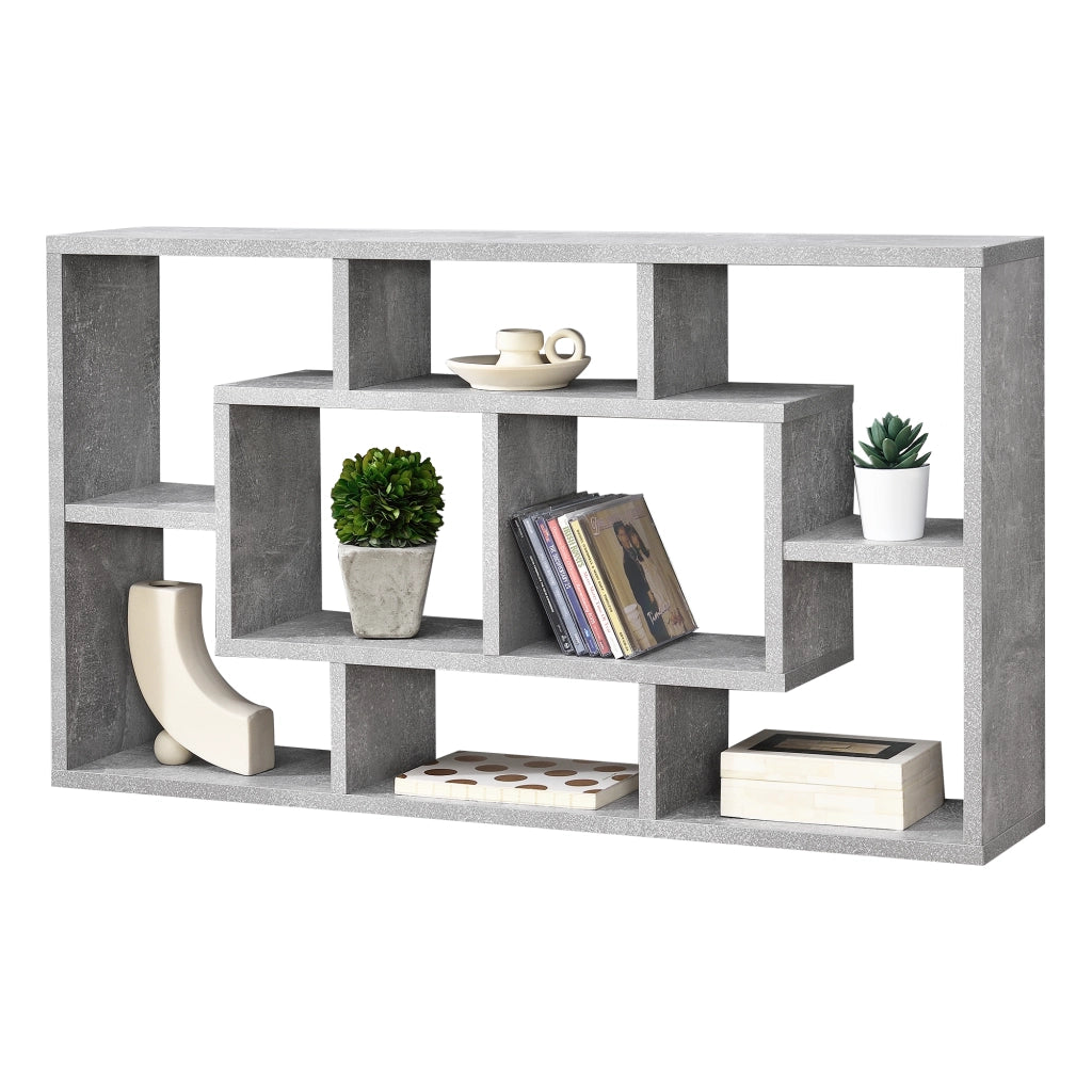 Mensola da Parete Saputit a 8 Scomparti Aperti 85 x 16 x 48 cm - Effetto Cemento [en.casa]