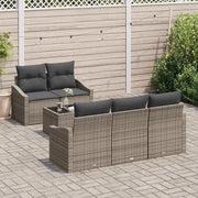 Set di divani con cuscino 6 pcs Grigio polyrattan