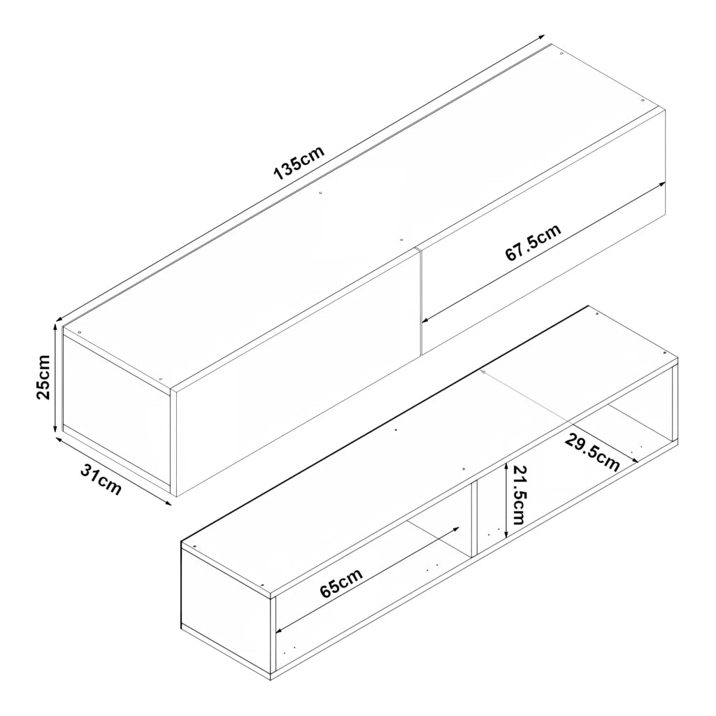 Mobile porta TV 135 x 31 x 25 cm effetto rovere e antracite 03_0007866
