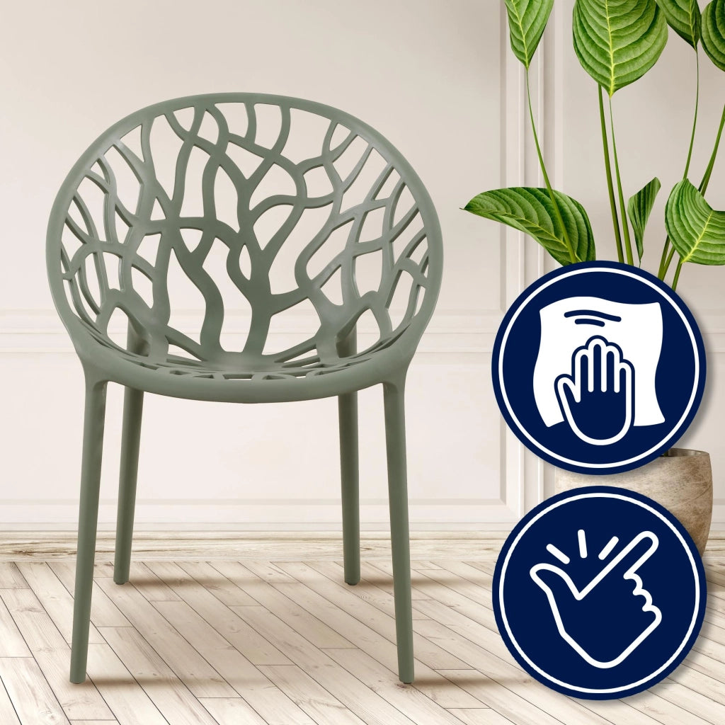 Set 4 sedie da giardino HOPE oliva