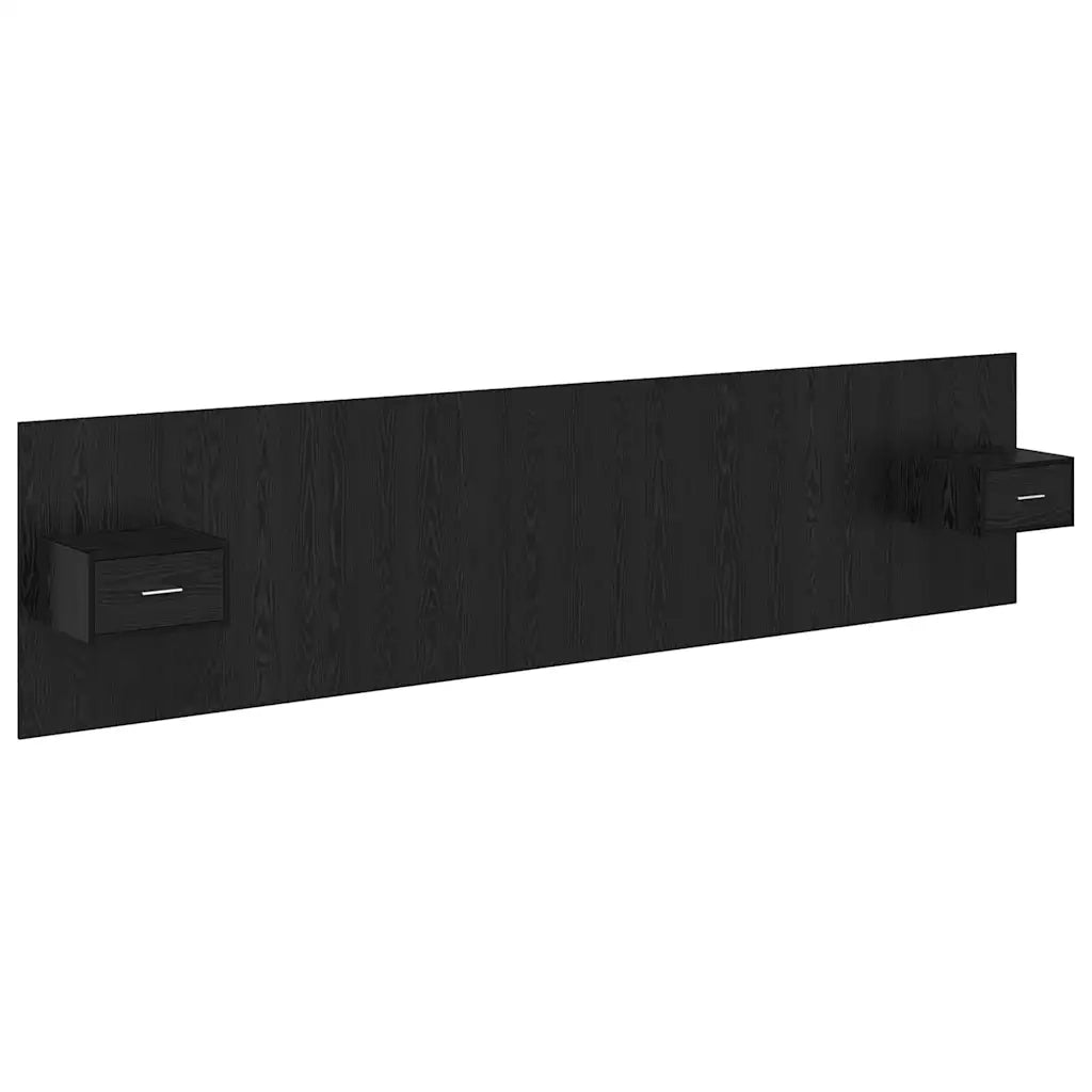 Testata con Comodino 3 pcs Rovere Nero Legno multistrato 3416192