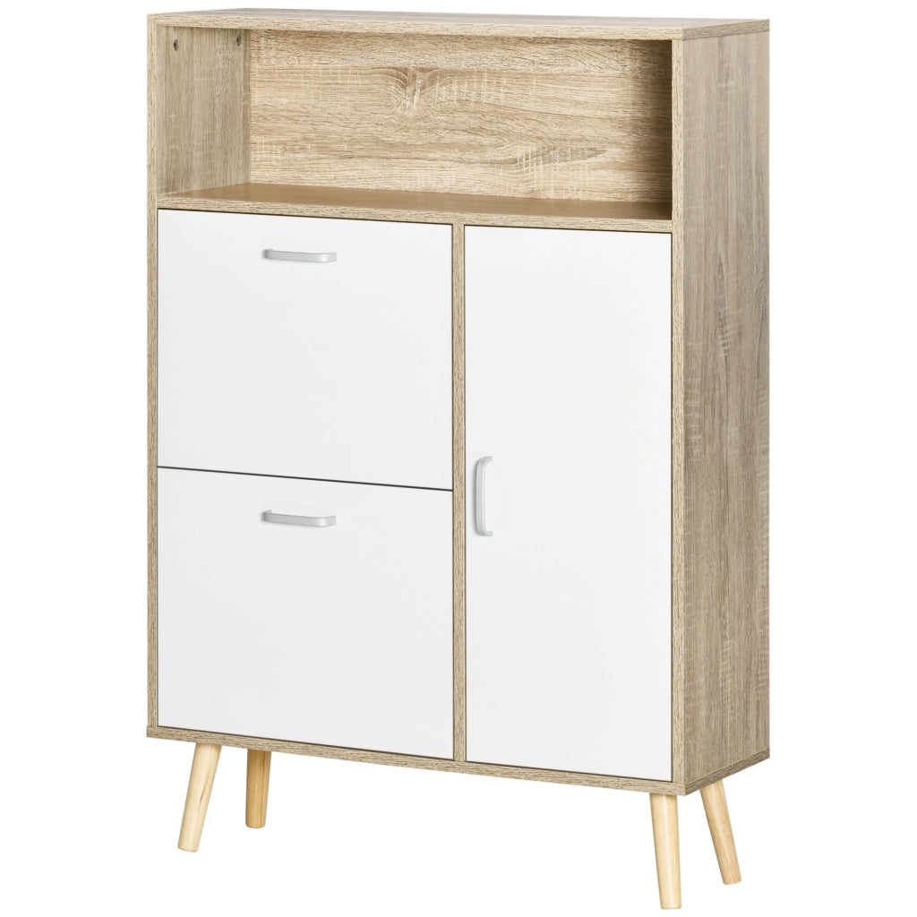 Armadio per scarpe ¨C zephmum ¨C 80x25.5x112.5cm, Bianco, Legno