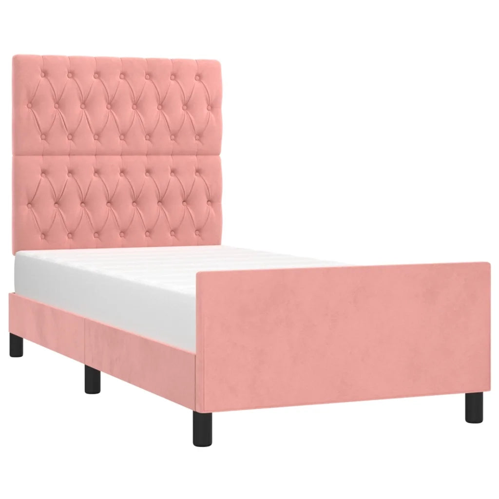 Giroletto con Testiera Rosa 90x200 cm in Vellutocod mxl 73966