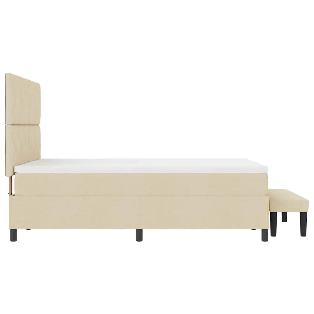 Letto a molle con testiera Crema 160 x 200 cm Tessuto 3344161