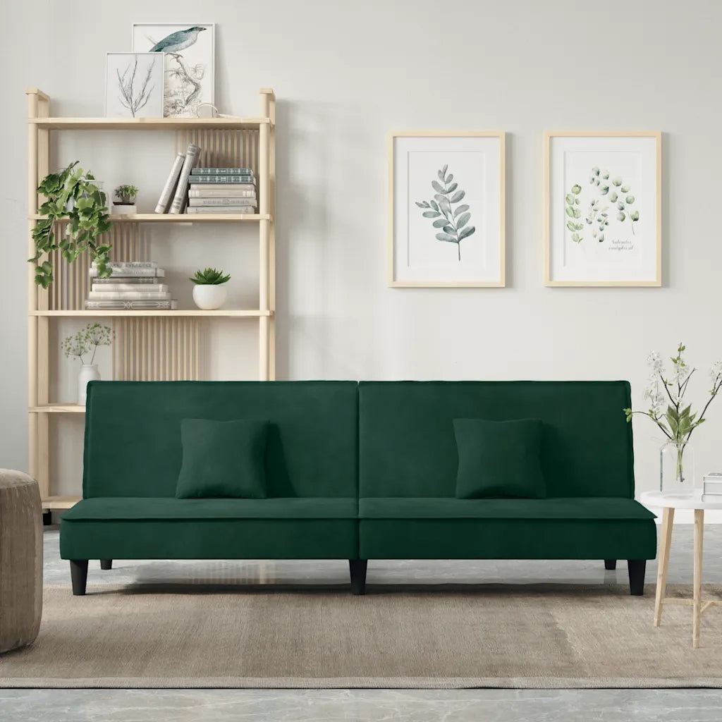 Divano letto-Sofa Letto-Daybed Verde Scuro in Velluto