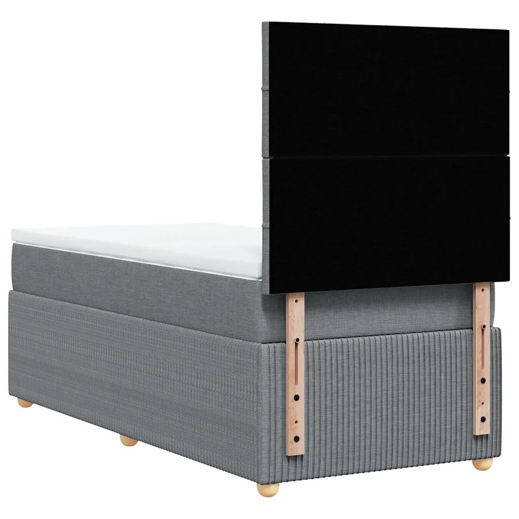 Giroletto a Molle con Materasso Grigio Chiaro 90x200 cm Tessuto 3294239