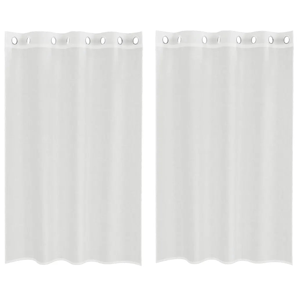 Tende in Voile con Occhielli 2 pz Bianco