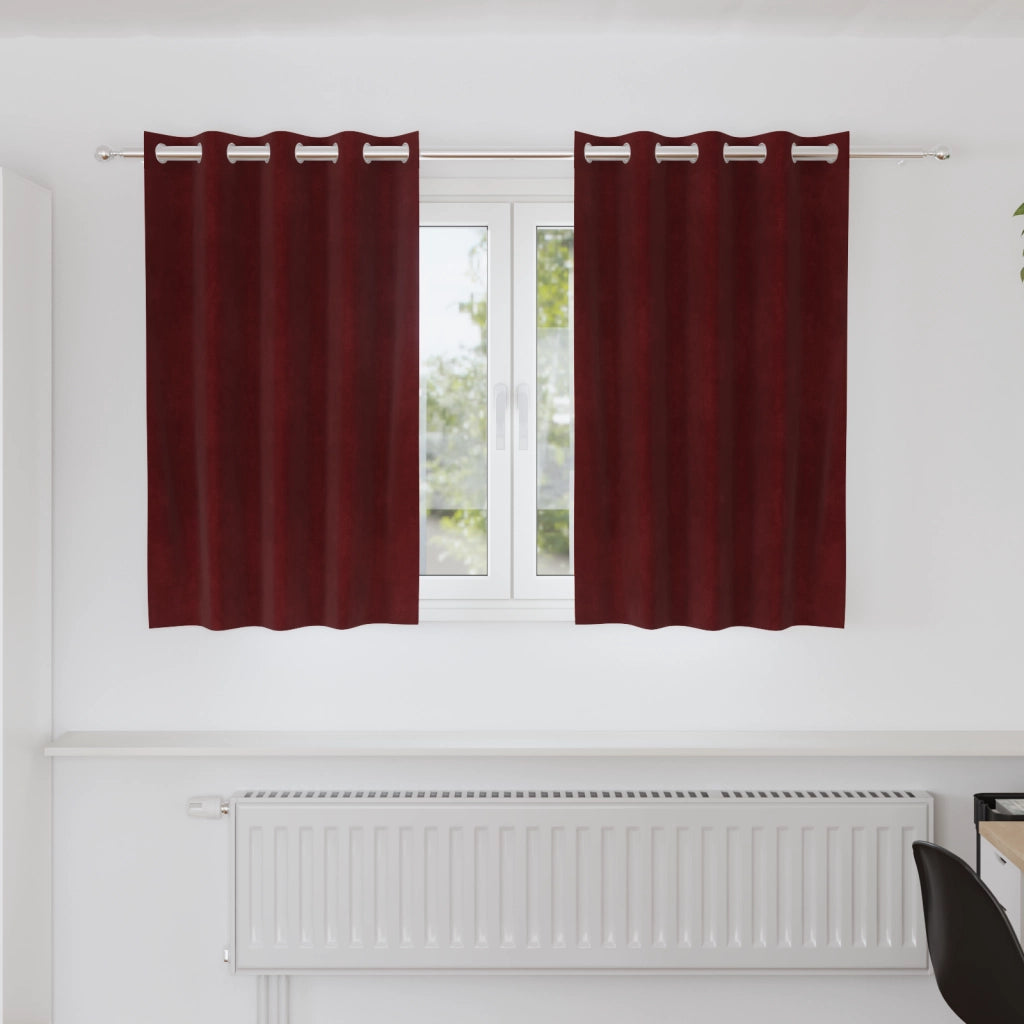 Tende Oscuranti  con Occhielli 2 pezzi Rosso Vino Velluto