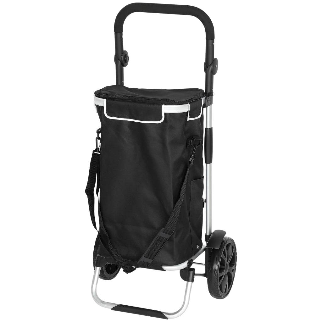 Carrello spesa pieghevole 3 in 1 ¨C Xylo ¨C 40L capacit¨¤ 25kg con scomparto termico nero
