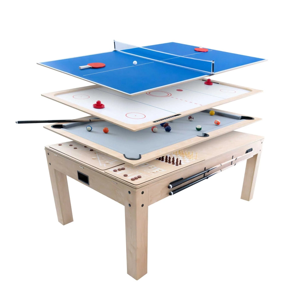 Tavolo Multigioco 7-in-1 213 cm (7ft) Beige Biliardo Tennis Hockey