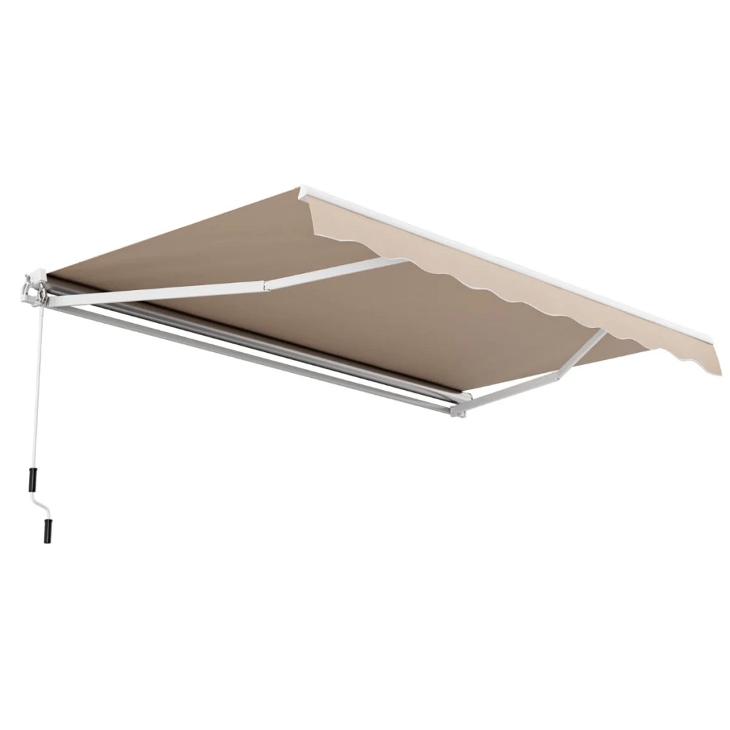 Tenda da sole a manovella 4 x 2,5 m telo regolabile in poliestere con robusta struttura in alluminio design contemporaneo beige 20_0013647