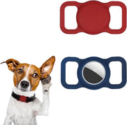 Housings per collare per dispositivi GPS impermeabili in silicone, protettive e resistenti ai graffi, per collari aeree per animali domestici (Rosso + Blu) - Set da 2