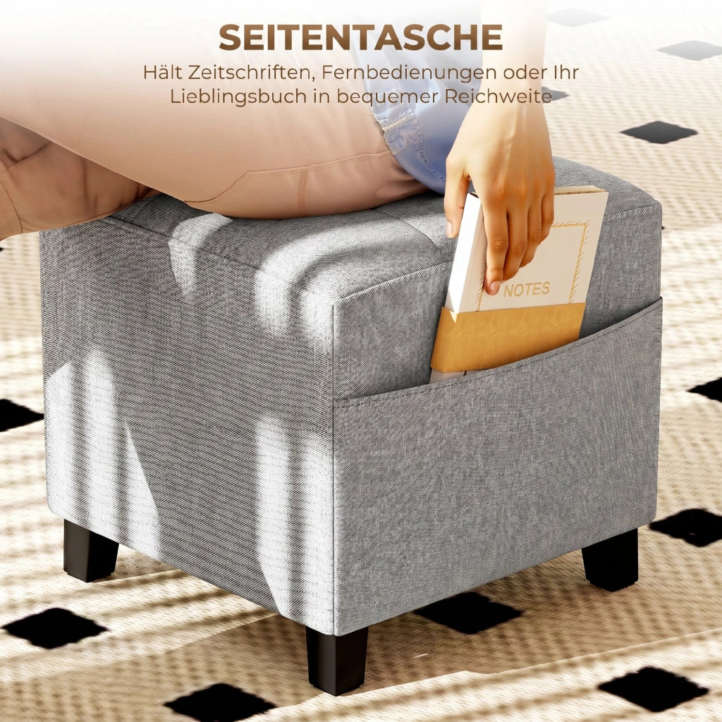 Poltrona poggiapiedi ¨C Minimal ¨C Tessuto grigio chiaro