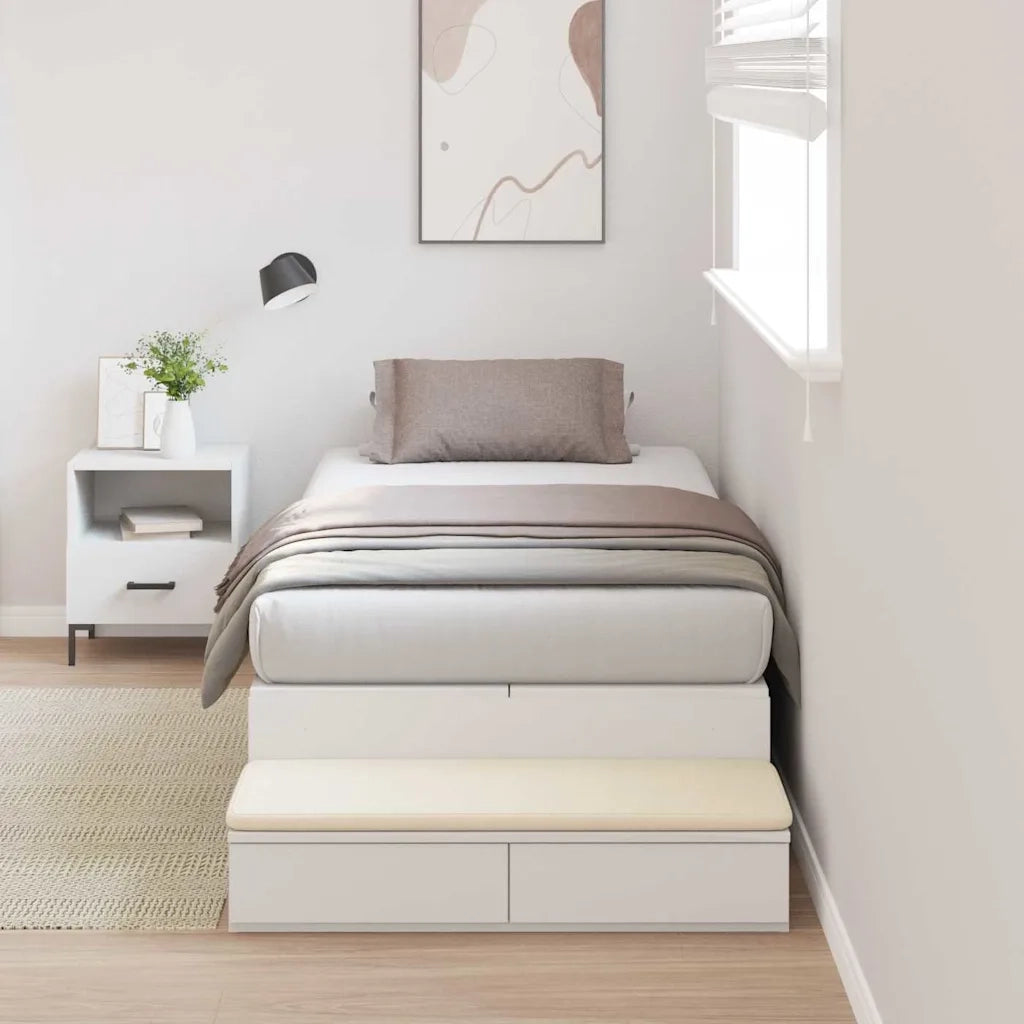 Struttura letto con contenitore Bianco 90 cm Legno multistrato 3335605