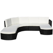 Set Divani da Giardino 4 pz con Cuscini in Polyrattan Nero 43299