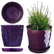 Vaso da fiori in plastica KADAX con supporto, coprivaso, 30 cm, viola, Kadax