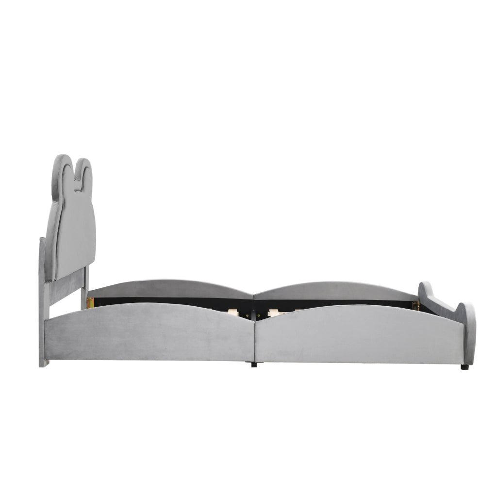 Letto per bambini imbottito a forma di orso 90x200 cm; grigio