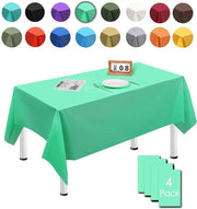 Set di tovagliette da tavolo 4 pezzi, 137cm x 274cm, rettangolari, impermeabili, resistenti alle macchie, verdi chiaro, per feste di compleanno, matrimoni, Natale, feste per bambini, camere da pranzo, giardini e feste