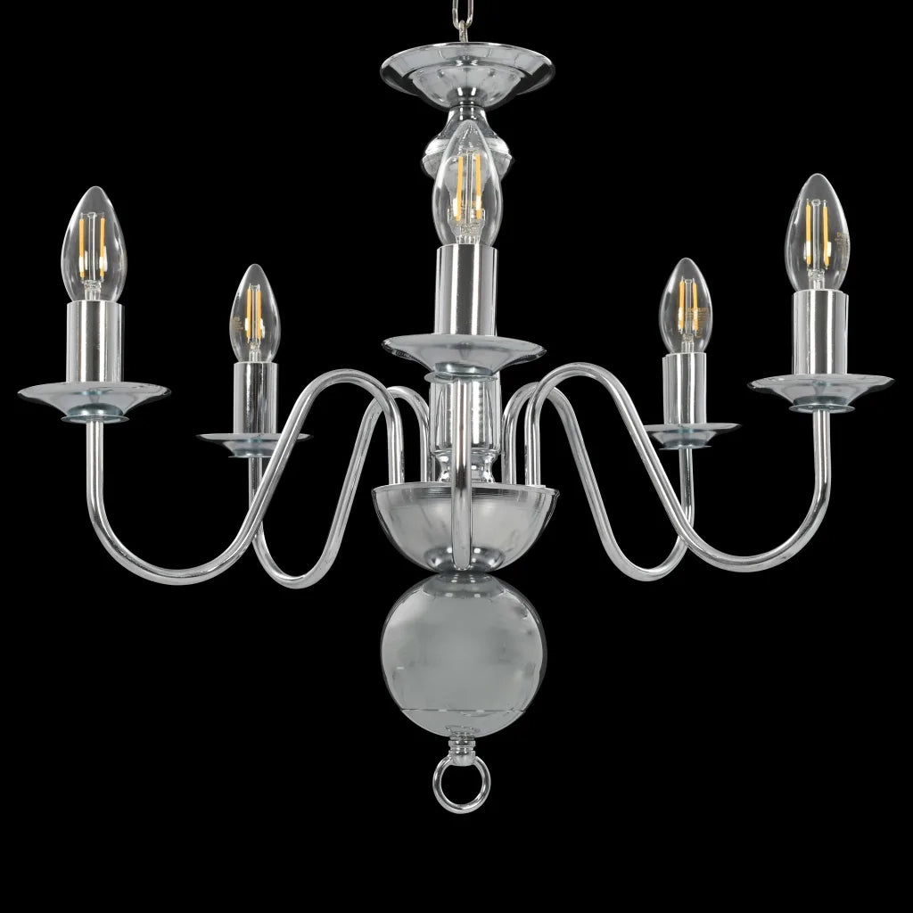 Lampadario Argento 5 Lampadine Attacco E14 281616