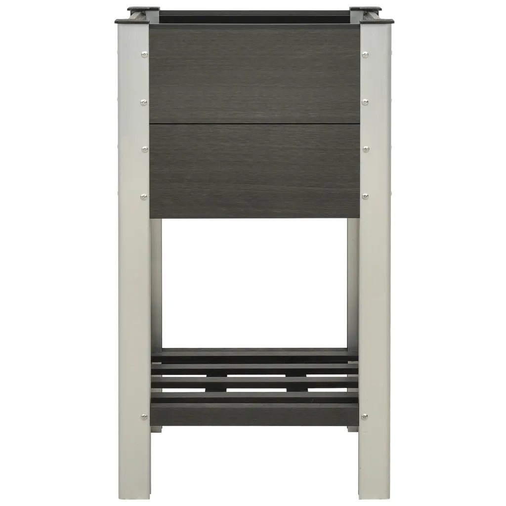 Fioriera Rialzata da Giardino-Vaso da Esterno-Fioriera Elevata con Ripiano 50x50x90cm WPC Grigio