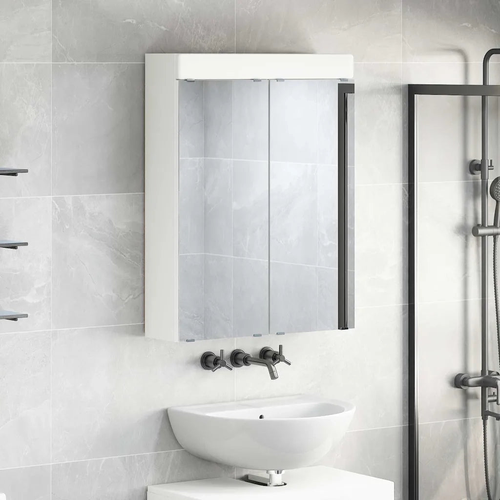Mobiletto per specchio da bagno TULUM Bianco 60 x 16,5 x 78 cm