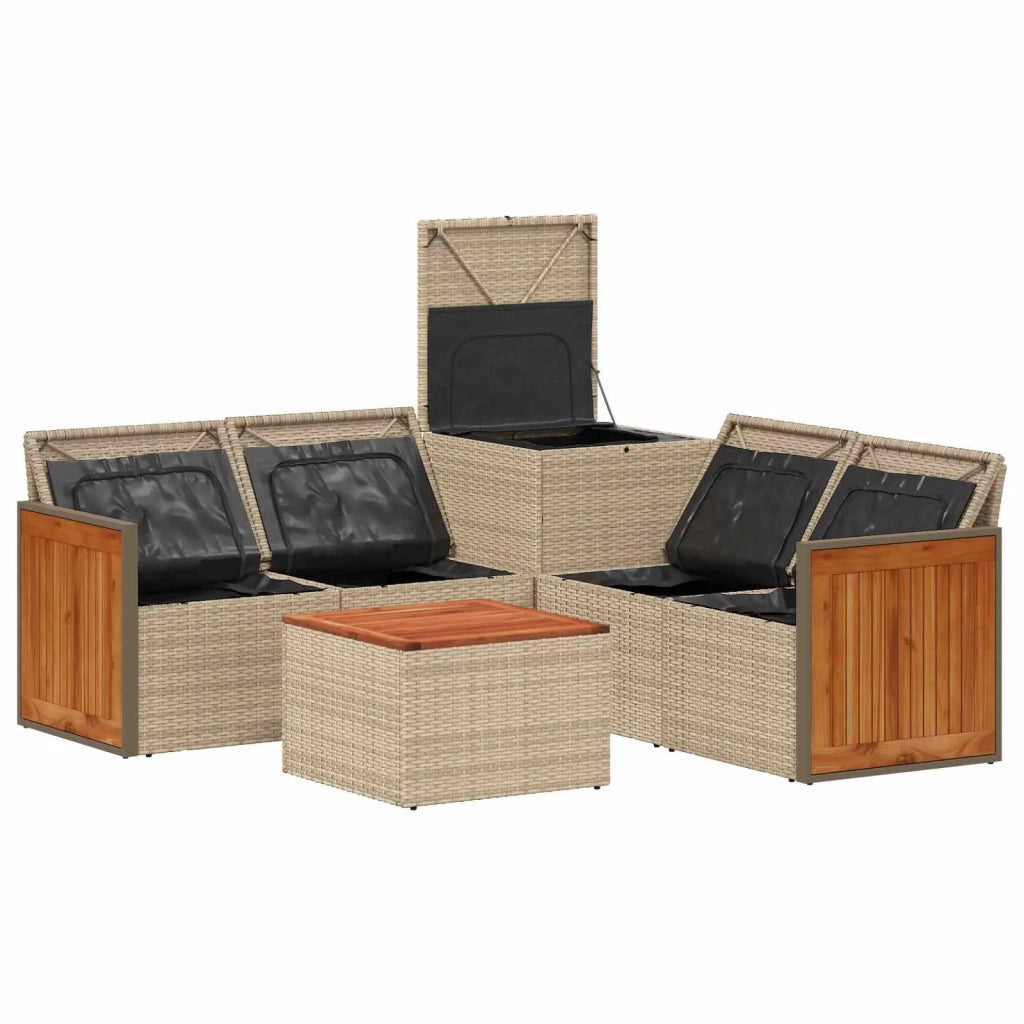 Set di divani 6 pz Beige e Grigio Chiaro 3447727