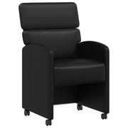 Sedie da Pranzo con Ruote con ruote 2 pz | Sedie da cucina Nero 58 x 65 x 98 cm