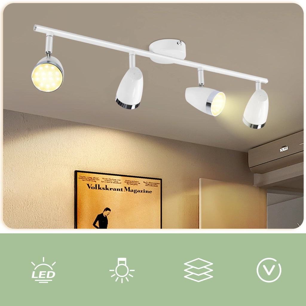ZMH Faretto da soffitto 14 luci 16W orientabile a 350° Lampada da soffitto Soggiorno