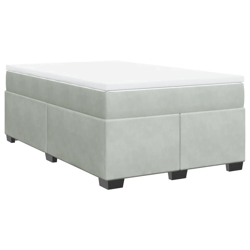 Giroletto a Molle con Materasso Grigio Chiaro 120x200cm Velluto 3285275
