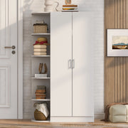 Armadio 2 ante con ripiani e cassetti 90 × 55 × 170 cm in MDF metallo e compensato per camera e ufficio