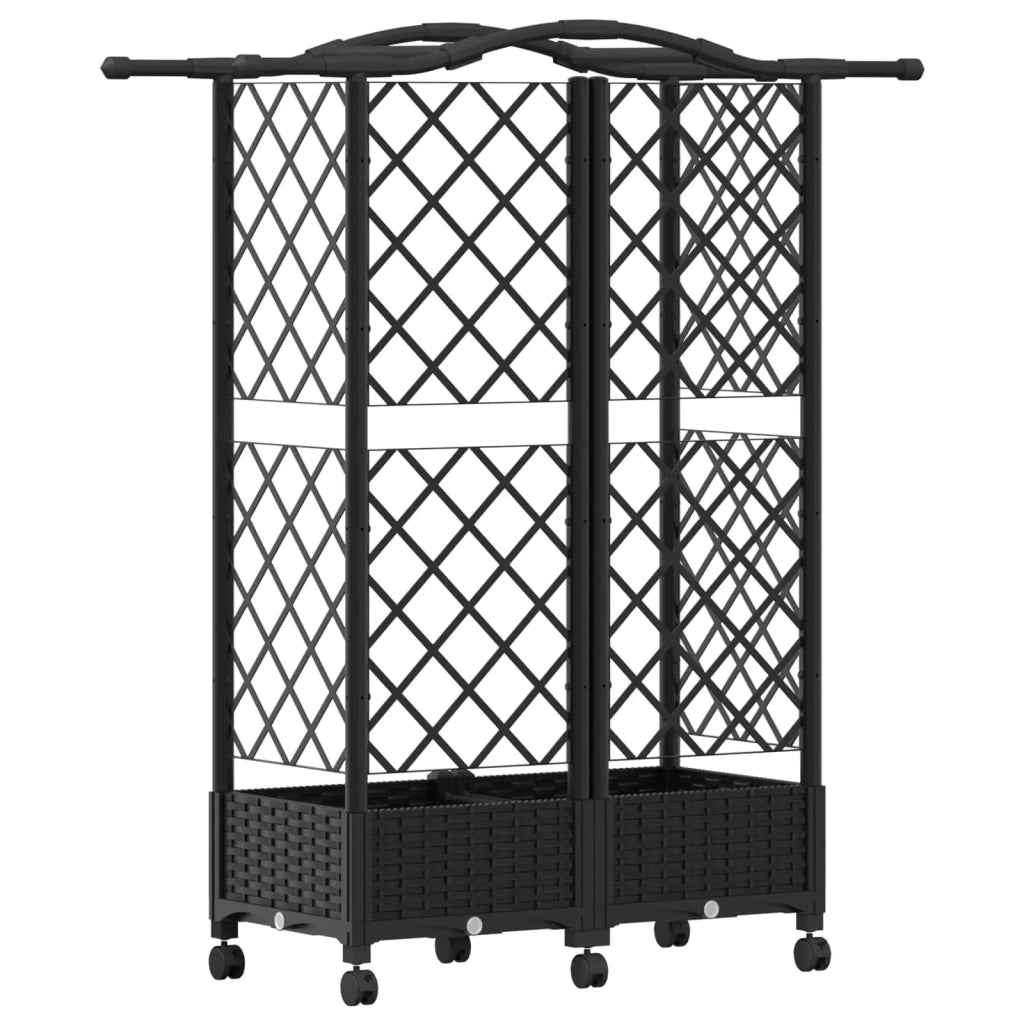 Letto Rialzato con Griglia e Tetto Nero 124 x 40 x 129 cm PP 3423018