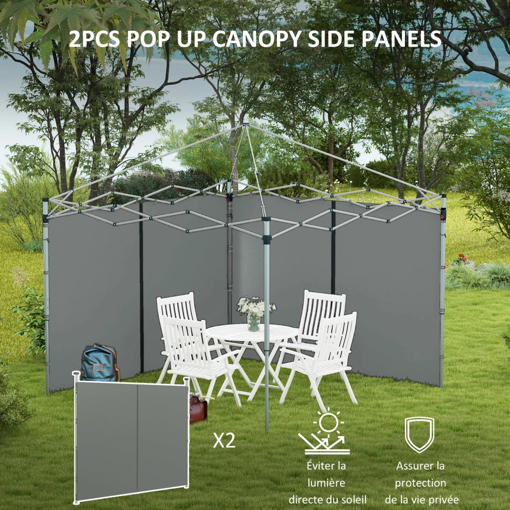 Pannelli laterali per gazebo ¨C zephmum ¨C 2 pezzi grigio scuro