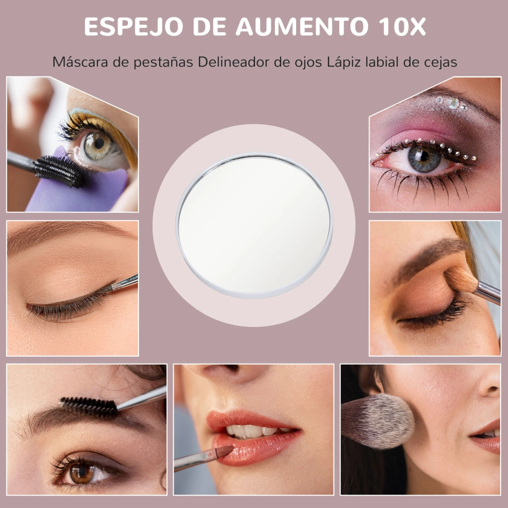 Specchio Trucco con Luci LED ¨C Minimal ¨C 30x40 cm Bianco 12 Lampadine 3 Modalit¨¤