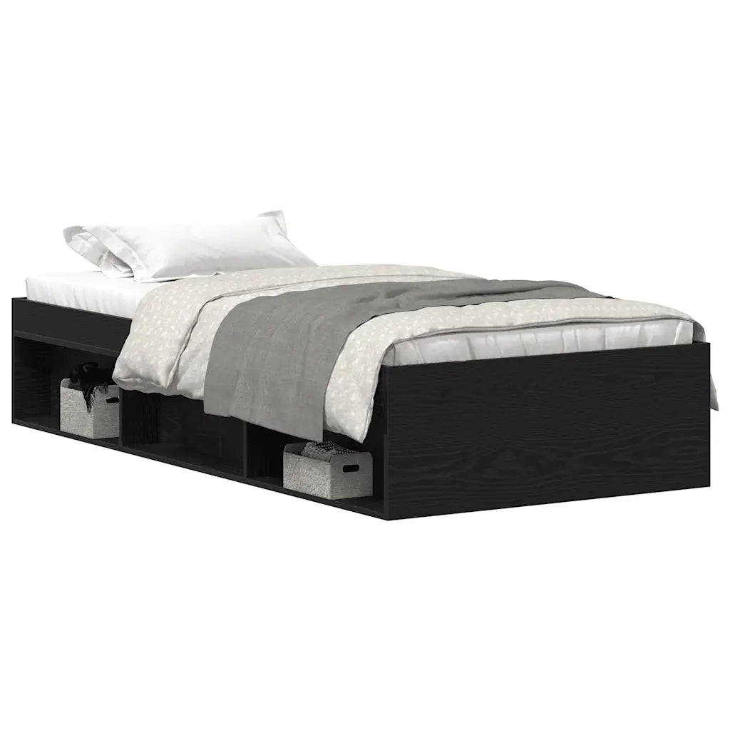 Giroletto senza Materasso Rovere Nero 75x190 cm in Truciolato 3329311