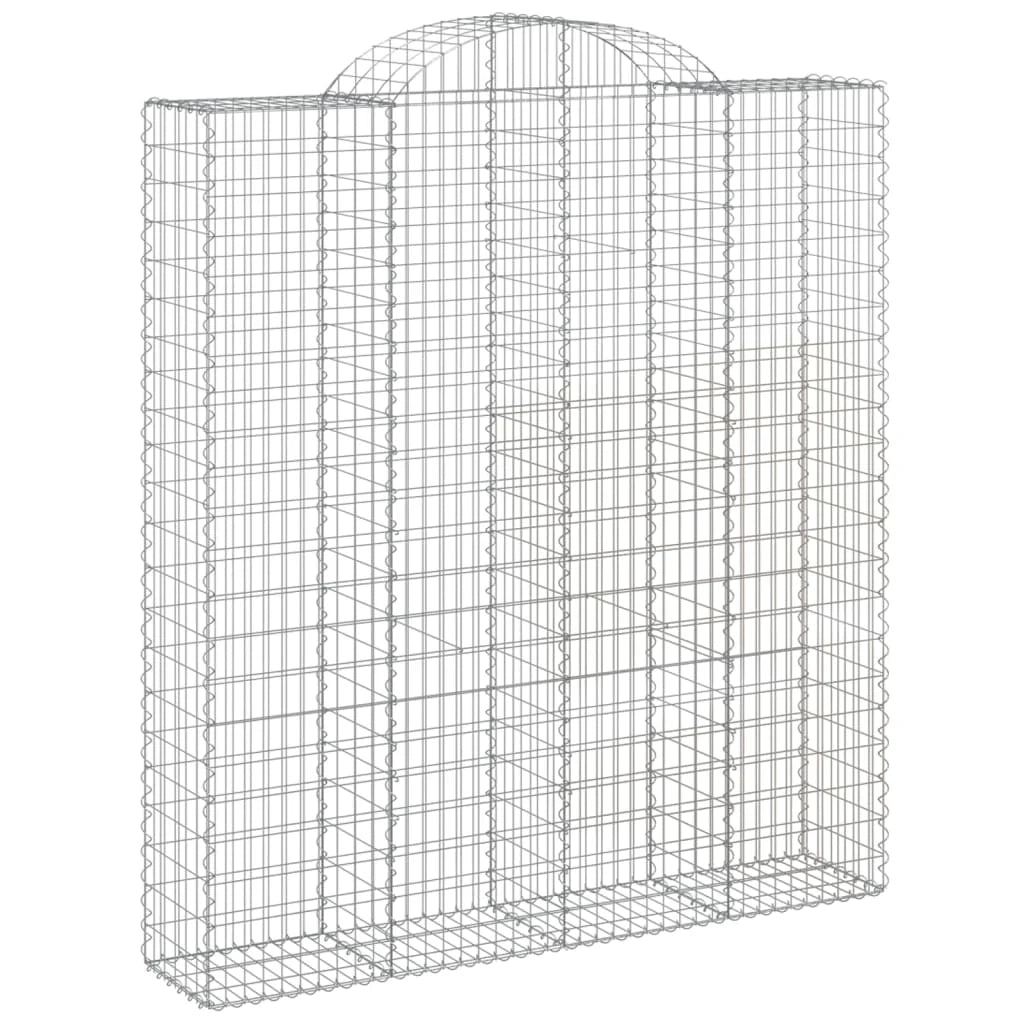 Set di 4 gabbioni ad arco per recinzione gabbia o muro di contenimento 200 x 50 x 220/240 cm ferro zincato argento 02_0041448