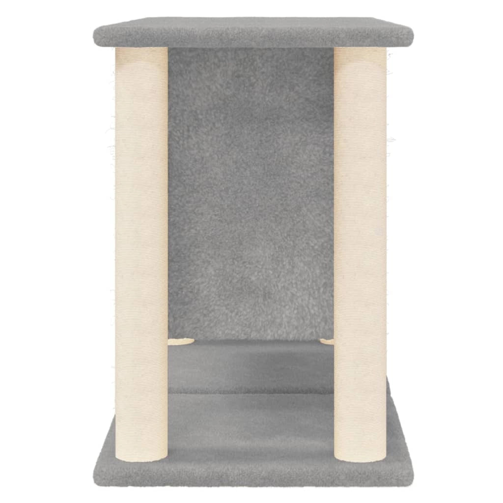Tiragraffi per gatti torre per arrampicata giocattolo piattaforma per arrampicata con tiragraffi in sisal leggero 50 cm grigio 02_0022607