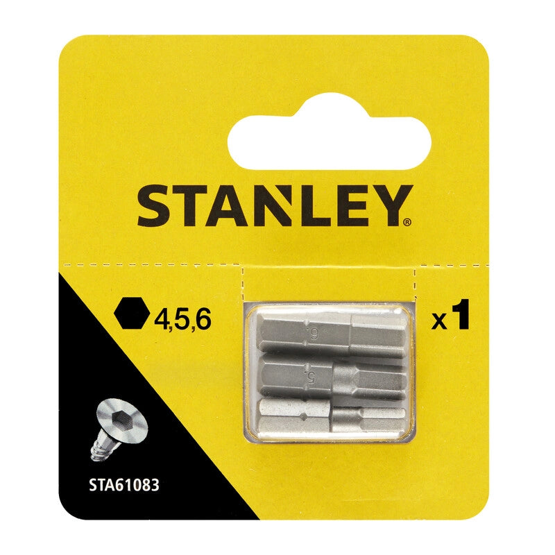 PIRANHA STANLEY STA61083 (X61083) 3 INSERTI MM.25 ES. 4-5-6- STANLEY- 1,0 pz
