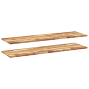 2 pz Mensole da Parete | Scaffali a Parete | Ripiano a parete 120x40x2 cm Legno Acacia Rifinito a Olio