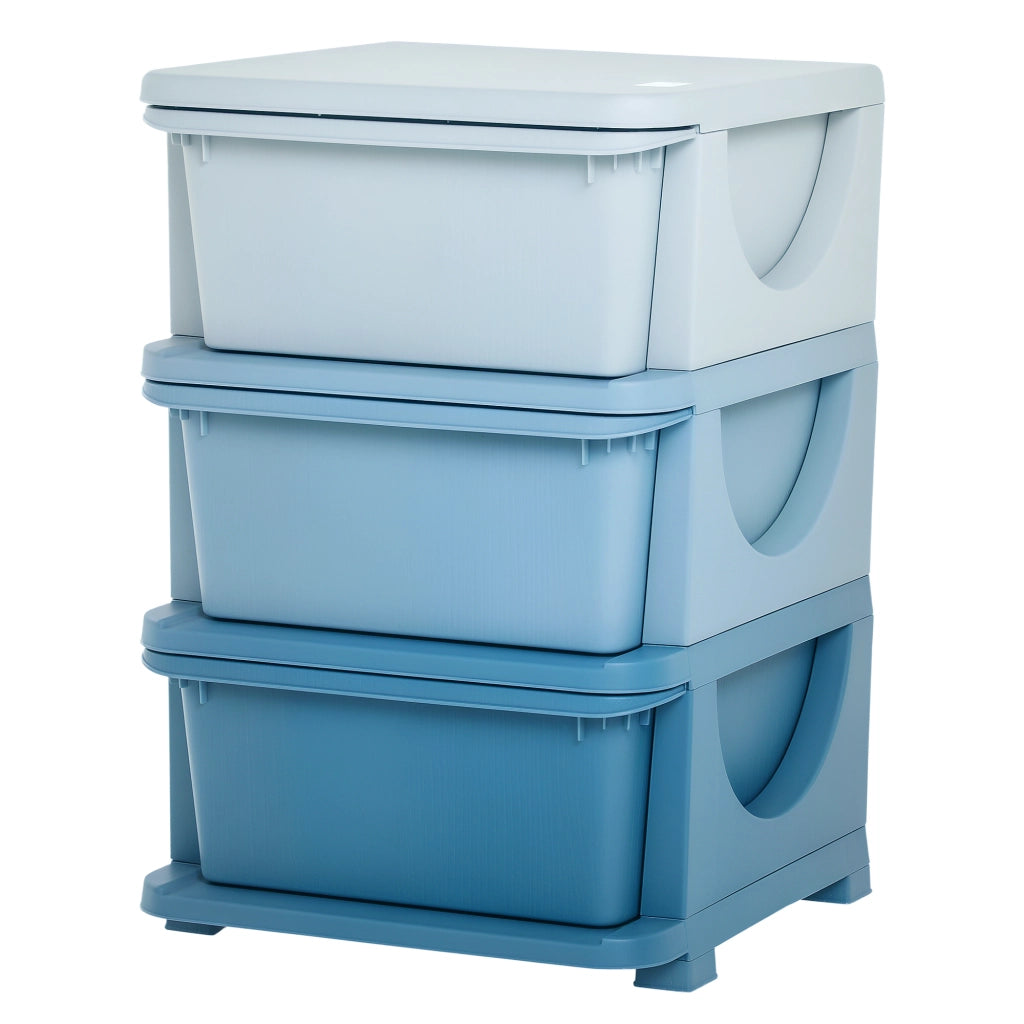 Letto contenitore per bambini con cassetti ¨C zephmum ¨C Blu 37x37x56.5 cm