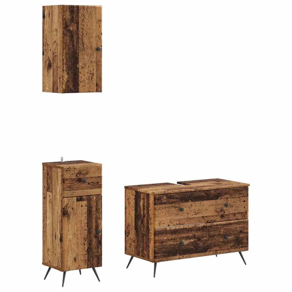 Set di armadietti da bagno in 3 pezzi BREDA Legno antico 3417808