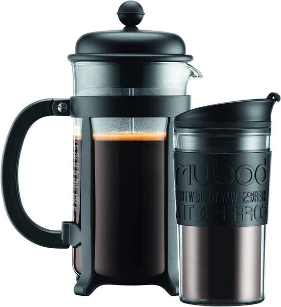 Set per caffè in pressione + contenitore per caffè in plastica con tazza per caffè - macchina per caffè portatile per adattamento