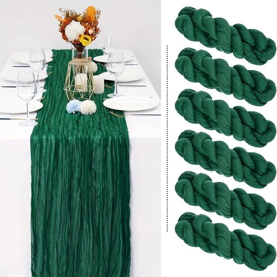 Tavolo da dessert in tessuto di lana verde scuro, tavolo da dessert in ragnatela, adatto allo stile bohemian, arco nuziale rustico, decorazione per feste di compleanno, baby shower, Natale 300 cm