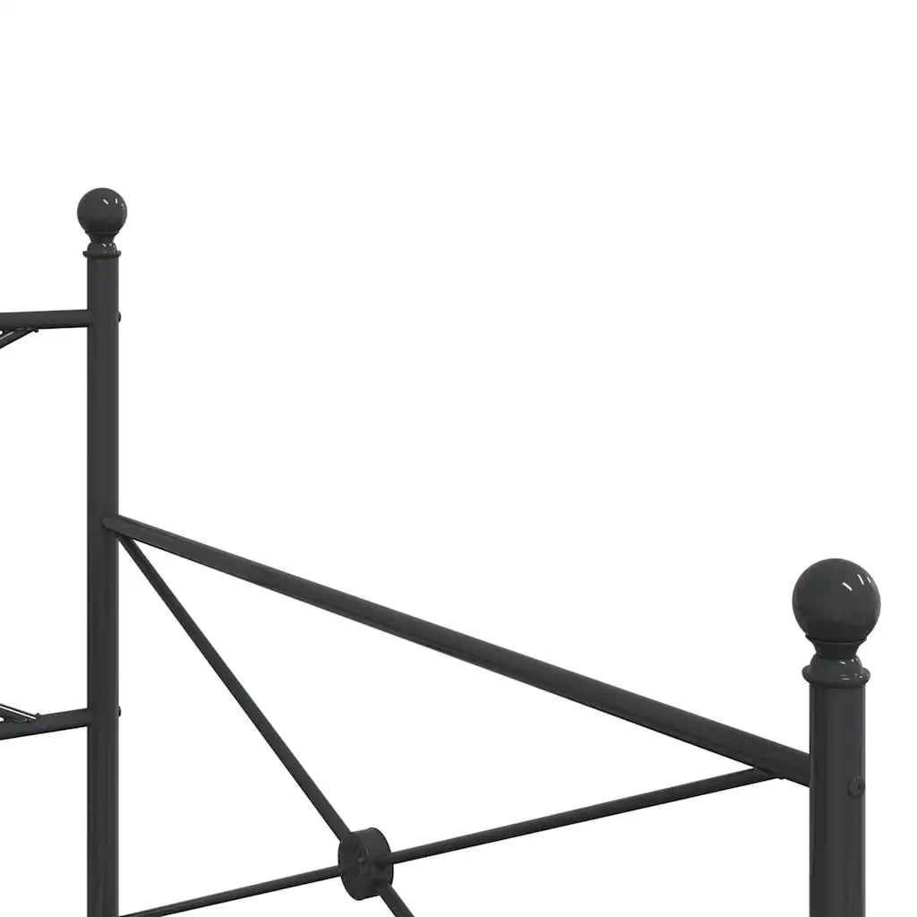 Letto singolo | Letto per adulti | Dormeuse senza Materasso Nero 100x190 cm in Acciaio
