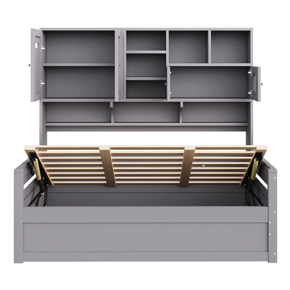 Divano letto legno 90x200cm?- Xylo - idraulico grigio